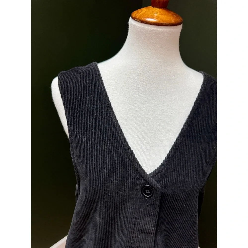 Vintage Urban Oasis Black Corduroy Dress Women's Size M - Picture 5 of 7